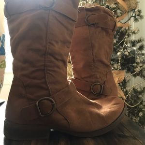 Suede material camel boots old navy